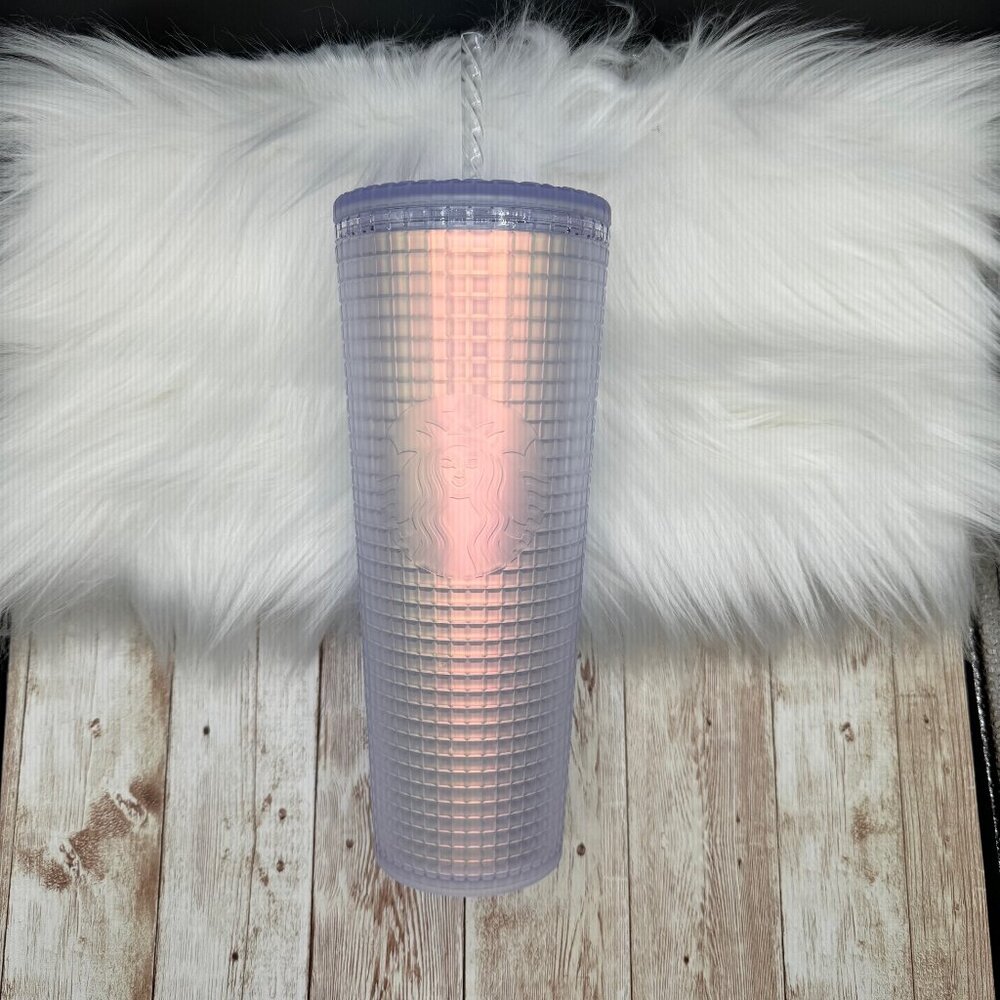 EUC Soft Touch Silver Holographic Starbucks 24 oz Tumbler - N. American Release